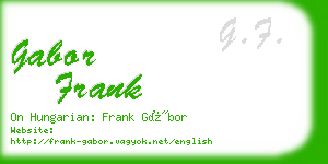 gabor frank business card